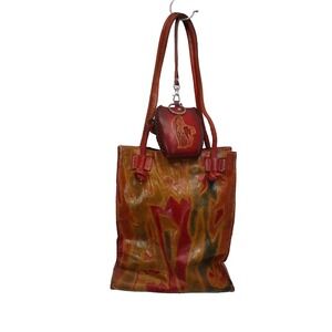 VTG 90 EMILY ANN  BOCA typ RATON LEATHER  HANDBAG SHOULDER TOTE PURSE Horse Coin